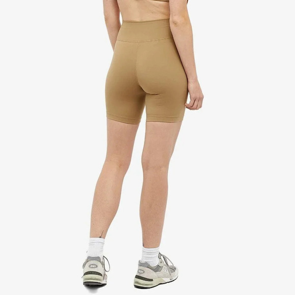 SPORTY & RICH Runner Biker Shorts in Espresso & White XSmall New Womens Spandex - Picture 13 of 16